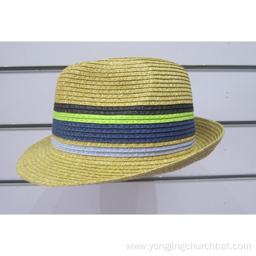 Colorful Fine Paper Braid Fedora Hats